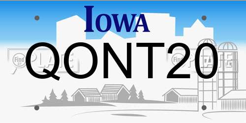 QONT20 Iowa License Plate