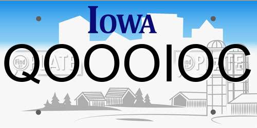QOOOIOC Iowa License Plate