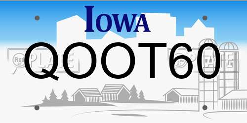 QOOT60 Iowa License Plate
