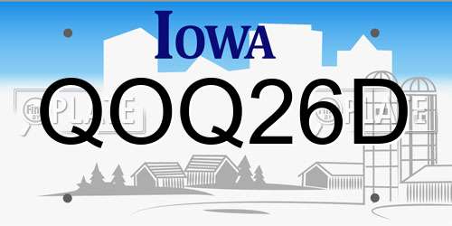 QOQ26D Iowa License Plate