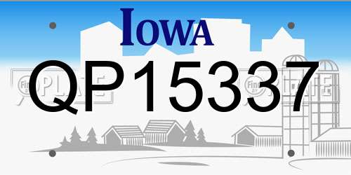 QP15337 Iowa License Plate