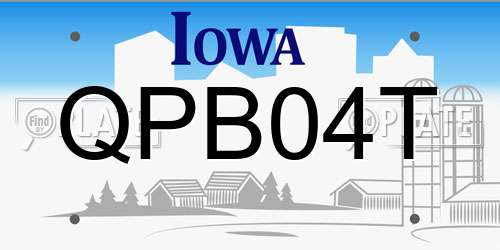 QPB04T Iowa License Plate