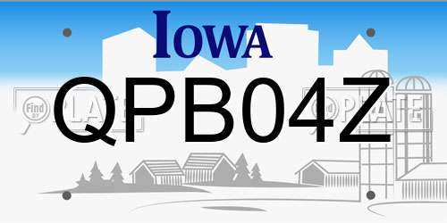 QPB04Z Iowa License Plate