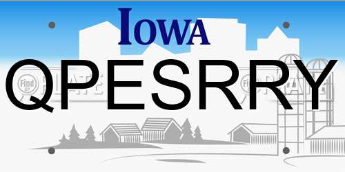 QPESRRY Iowa License Plate