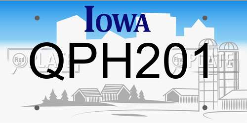 QPH201 Iowa License Plate
