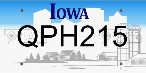 QPH215 Iowa License Plate