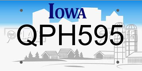 QPH595 Iowa License Plate