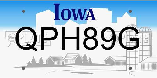 QPH89G Iowa License Plate