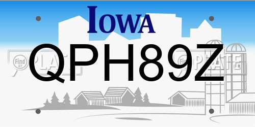 QPH89Z Iowa License Plate