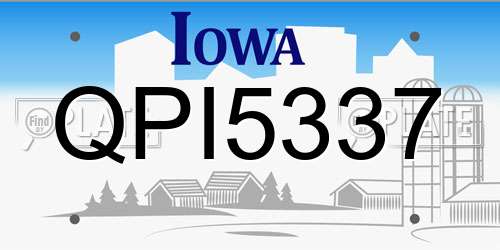 QPI5337 Iowa License Plate