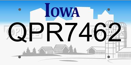 QPR7462 Iowa License Plate