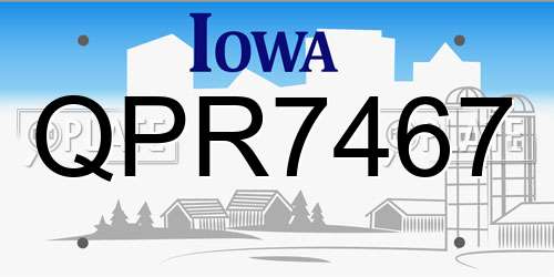 QPR7467 Iowa License Plate