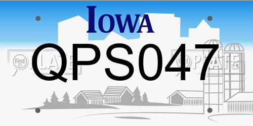 QPS047 Iowa License Plate