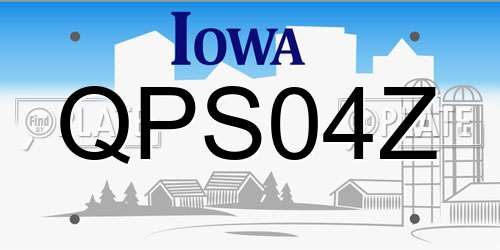 QPS04Z Iowa License Plate