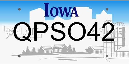 QPSO42 Iowa License Plate