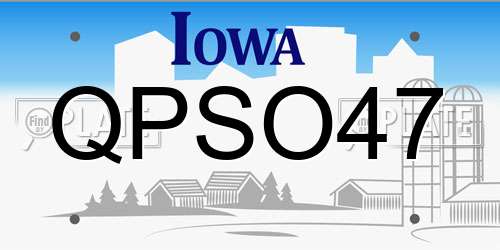 QPSO47 Iowa License Plate