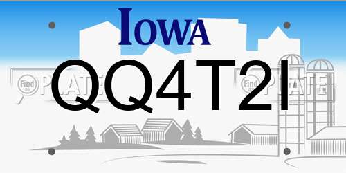 QQ4T2I Iowa License Plate