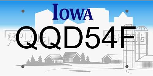 QQD54F Iowa License Plate