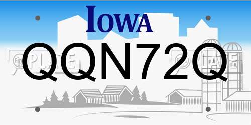 QQN72Q Iowa License Plate