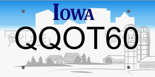 QQOT60 Iowa License Plate