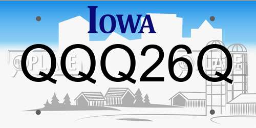 QQQ26Q Iowa License Plate