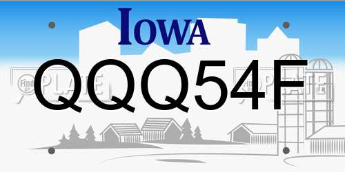 QQQ54F Iowa License Plate