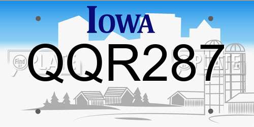 QQR287 Iowa License Plate