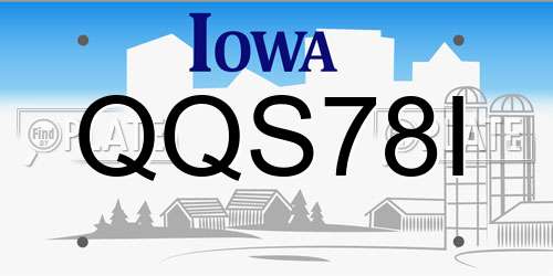 QQS78I Iowa License Plate