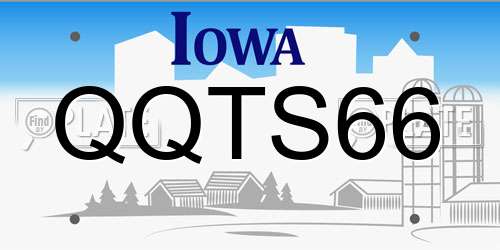 QQTS66 Iowa License Plate