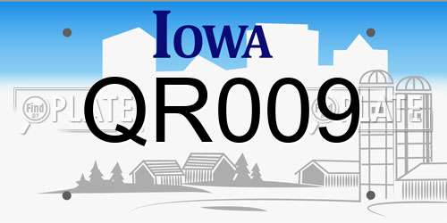 QR009 Iowa License Plate