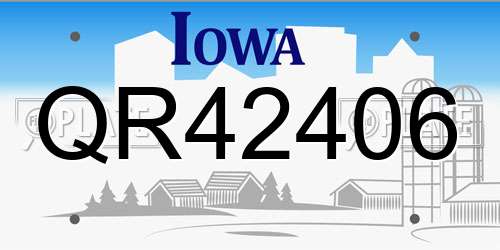 QR42406 Iowa License Plate