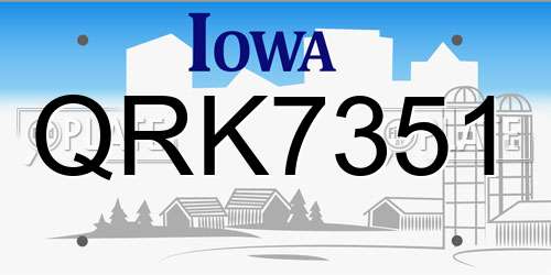 QRK7351 Iowa License Plate