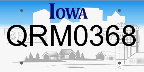 QRM0368 Iowa License Plate