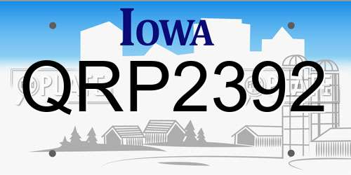 QRP2392 Iowa License Plate
