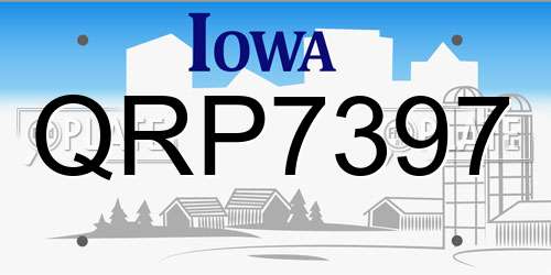 QRP7397 Iowa License Plate