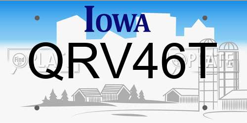 QRV46T Iowa License Plate