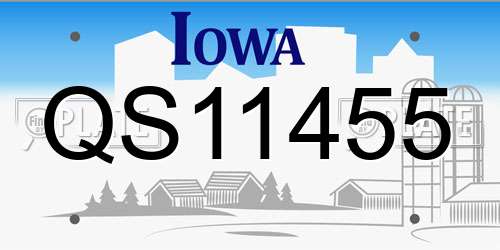 QS11455 Iowa License Plate