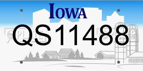 QS11488 Iowa License Plate