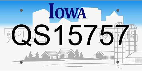 QS15757 Iowa License Plate