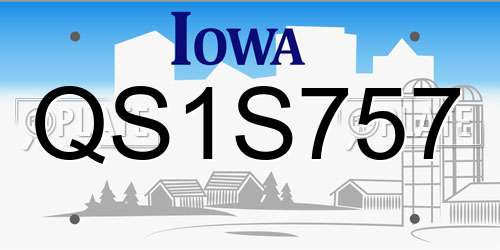 QS1S757 Iowa License Plate