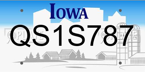 QS1S787 Iowa License Plate