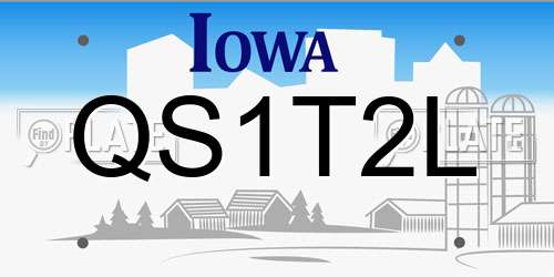 QS1T2L Iowa License Plate
