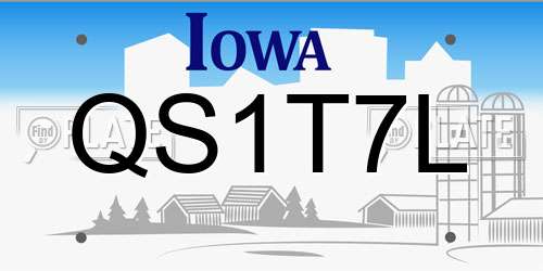 QS1T7L Iowa License Plate