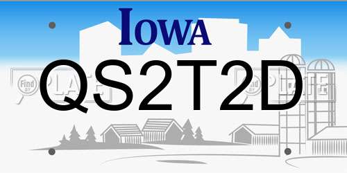 QS2T2D Iowa License Plate