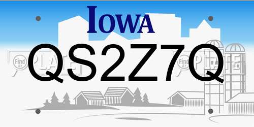 QS2Z7Q Iowa License Plate