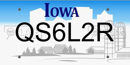QS6L2R Iowa License Plate