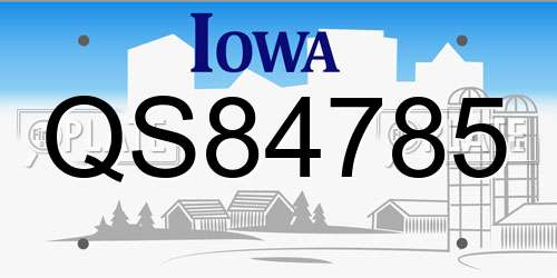 QS84785 Iowa License Plate