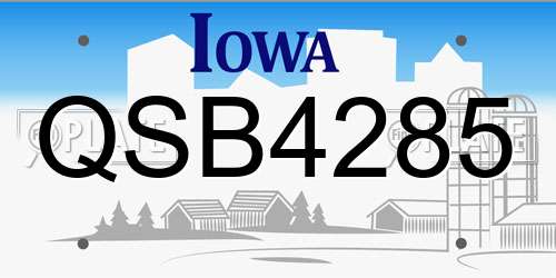QSB4285 Iowa License Plate