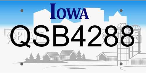 QSB4288 Iowa License Plate