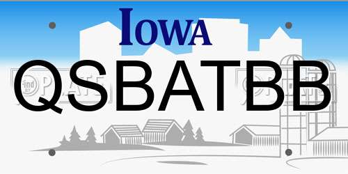 QSBATBB Iowa License Plate